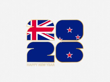 Yeni Zelanda bayrağı taşıyan soyut numaralar 2026.