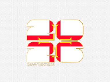 Guernsey bayrağı taşıyan soyut numaralar 2026.