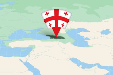 Gürcistan, Bayrak Simgesiyle Avrupa Haritasına Vurgulandı.