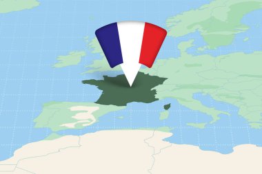 Fransa, Bayrak Simgesiyle Avrupa Haritasına Vurgulandı.
