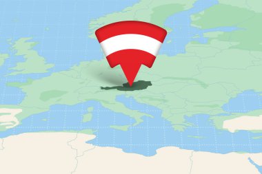 Avusturya, Bayrak Simgesiyle Avrupa Haritasına Vurgulandı.