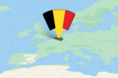 Belçika, Bayrak Simgesiyle Avrupa Haritasına Vurgulandı.