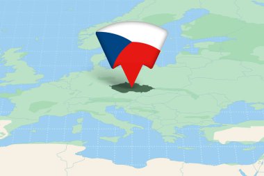 Çek Cumhuriyeti, Bayrak Simgesiyle Avrupa Haritasına Vurgulandı.