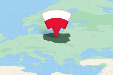 Polonya, Bayrak Simgesiyle Avrupa Haritasına Vurgulandı.
