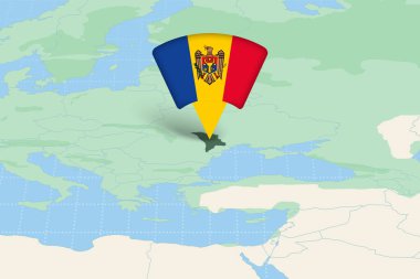 Moldova, Bayrak Simgesiyle Avrupa Haritasına Vurgulandı.