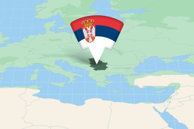 Sırbistan, Bayrak Simgesiyle Avrupa Haritasına Vurgulandı.