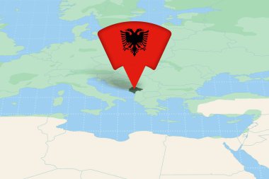 Arnavutluk, Bayrak Simgesiyle Avrupa Haritasına Vurgulandı.