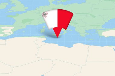 Bayrak Simgesiyle Avrupa Haritasında Malta Vurgulandı.