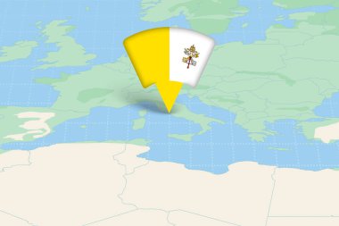 Vatikan, Avrupa Haritasında Bayrak Simgesiyle Vurgulandı.