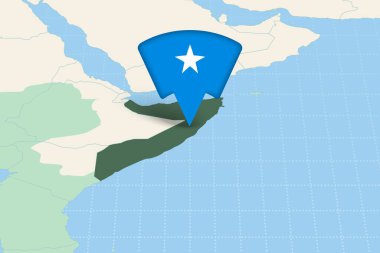 Somali Konumu Bayrak Simgesi ile Afrika Haritasında Vurgulandı.