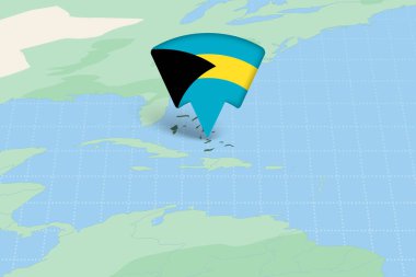 Bahamalar Bayrak Simgesi ile Amerikan Haritasında Vurgulandı.