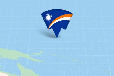 Marshall Adaları Konumu Bayrak Simgesi ile Okyanusya Haritasında Vurgulandı.