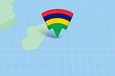 Mauritius Konumu Bayrak Simgesi ile Haritada Vurgulandı.