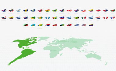 Eskimiş Doku ve Dalga Hareketli Klasik Amerikan Bayrakları