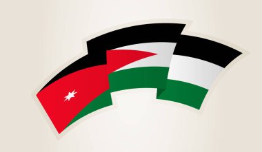 Ürdün Ulusal Sembolü Soyut Kurdele Şeklinde Jordan Bayrağı.