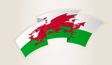 Galler Bayrağı Soyut Kurdele Şeklinde, Galler Ulusal Sembolü.