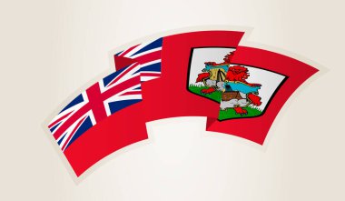 Bermuda Flag in Abstract Ribbon Shape, National Symbol of the Bermuda.