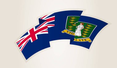 British Virgin Islands Flag in Abstract Ribbon Shape, National Symbol of the British Virgin Islands.