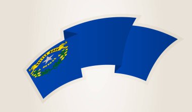 Nevada Flag in Abstract Ribbon Shape, National Symbol of the Nevada.