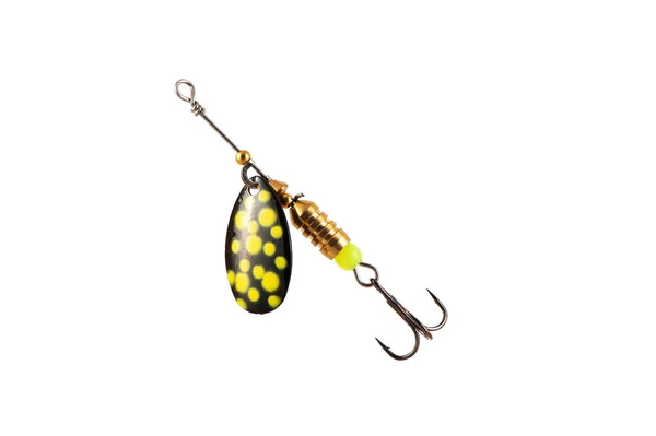 Fishing Spinner Spoon Lure Isolated White Background Tackles Catching Fishes — Stock Photo, Image