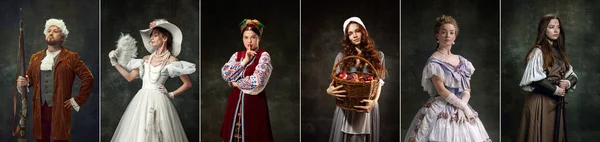 Σύνολο Εικόνων Των Ηθοποιών Και Ηθοποιός Κατ Εικόνα Των Μεσαιωνικών — Φωτογραφία Αρχείου