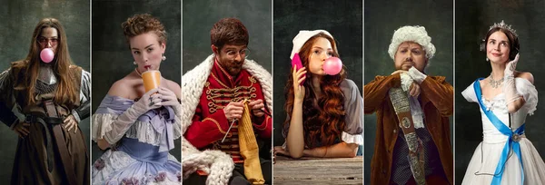 Conjunto Imágenes Actores Actriz Imagen Personas Realeza Medieval Famosas Obras — Foto de Stock