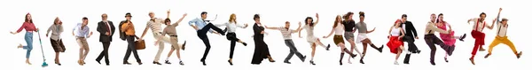 Dansclub Sociale Bijeenkomst Groep Van Verschillende Jonge Oude Mensen Dansend — Stockfoto