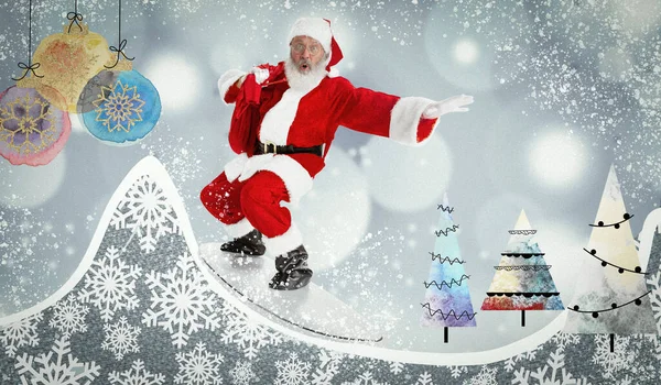 Новим Роком Емоційний Санта Клаус Зустрічається Новим Роком Різдвом 2023 — стокове фото
