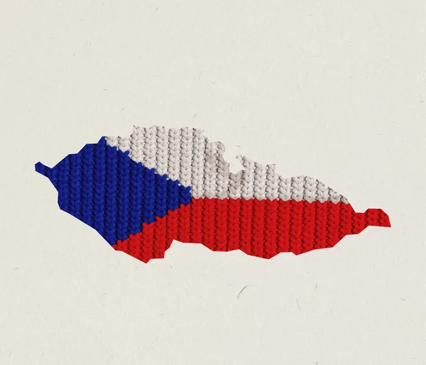Kreatywny Projekt Koncepcyjny Wykonana Drutach Faktura Mapy Republiki Czeskiej Szarym — Zdjęcie stockowe