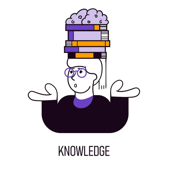 Vector Illustration Importance Knowledge Development Employee Studying New Professional Branches — Stock Vector