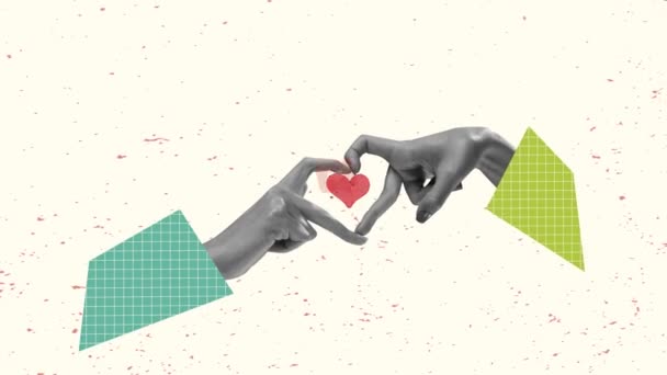 Zastavit Pohyb Oživit Lidské Ruce Vytvářejí Tvar Srdce Prsty Světlém — Stock video
