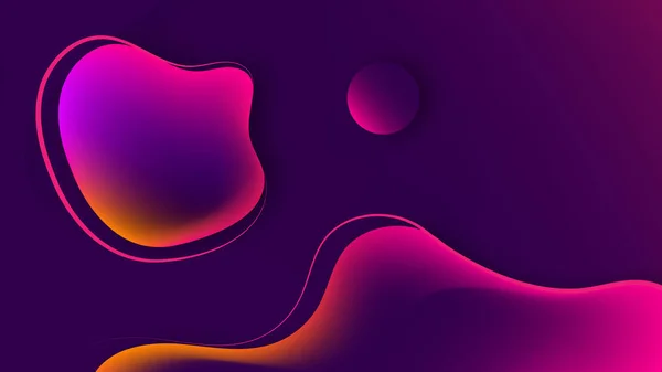 Purple pink orange abstract neon color design. Minimalism. Fluid Abstracts Design. Neon abstract gradient wallpaper, background. Digital motion. Geometric shape, dynamics. Poster, banner, flyer