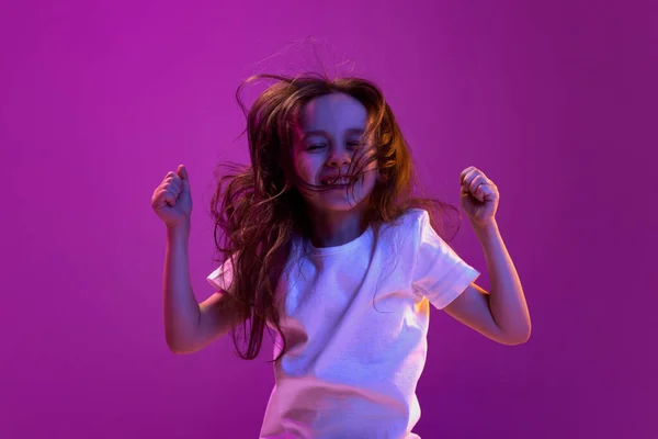 Happiness Portrait Little Kid Child White Shirt Posing Positive Vibe — Stockfoto