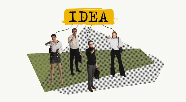 Contemporary Employees Creating Innovative Profitable Ideas Future Company Projects Growing — 스톡 사진