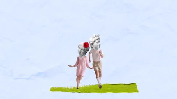 Stop Motion Animation Design Contemporain Moderne Couple Dirigé Avec Anciennes — Video