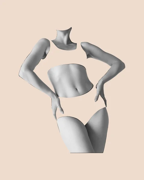 Art Corporel Esthétique Silhouette Corps Féminin Slim Fit Isolé Sur — Photo