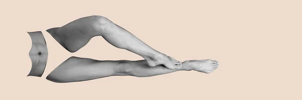 Lichaamskunst Esthetiek Menselijke Schoonheid Gesneden Lichaamsdeel Van Slanke Vrouwelijke Benen — Stockfoto