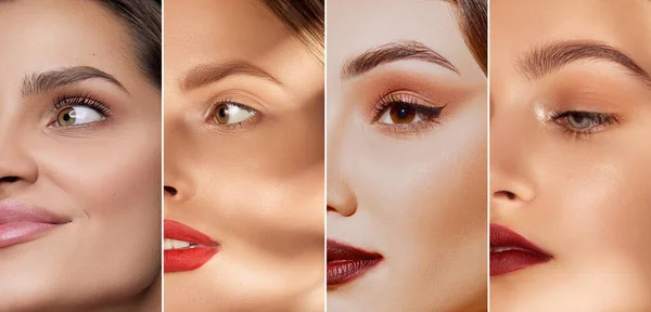 Foto de Sem Maquiagem Menina Morena Jovem Bonita Com Pele Lisa Saudável E  Bem Cuidada Sobre Fundo De Estúdio Marrom Conceito De Beleza Natural  Cuidados Com A Pele Cosmetologia e mais fotos