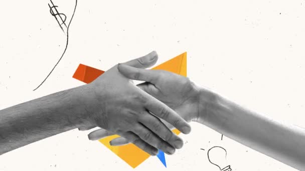 Lidské Ruce Dosahují Jeden Druhému Znamená Profesionální Spolupráci Partnerství Zastavit — Stock video