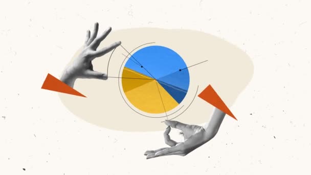 Human Hands Analytics Graph Division Finances Stop Motion Animation Conceptual — Stock Video