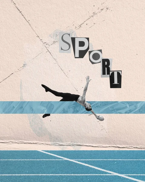 Tvůrčí Design Baletní Tanečnicí Hrající Rugby Míčem Pohybu Pastelovém Abstraktním — Stock fotografie