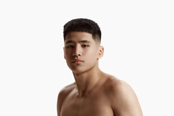 Portret Van Een Jonge Knappe Aziatische Man Met Een Perfect — Stockfoto