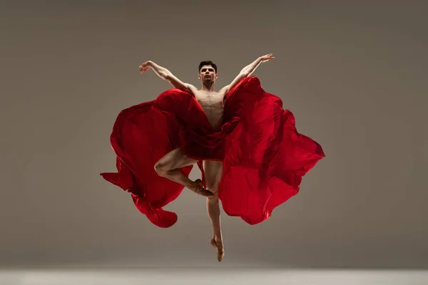 Forza Giovane Muscoloso Bell Uomo Ballerino Balletto Che Esibisce Con — Foto Stock