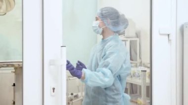 Kadın cerrah, veteriner ve asistan başarılı bir ameliyattan sonra neşeli bir şekilde konuşuyorlar. Hayvanlara bakmak sağlık, tıbbi bakım. Veteriner kliniği kavramı, hayvan, sağlık, bakım, tedavi