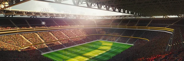 경기장의 노란색 포스팅 그리고 놀이터 뷰에서 팬들이 수있다 렌더링 스포츠 — 스톡 사진