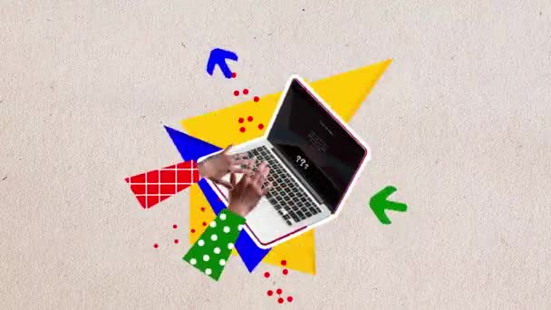 Pekerjaan Tangan Manusia Mengetik Laptop Menulis Kode Program Mengembangkan Situs — Stok Video