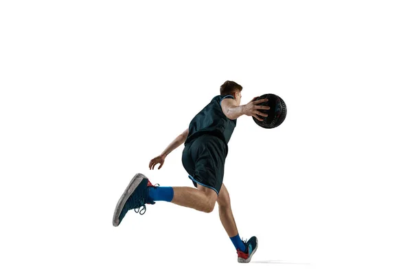 Das Bild Von Unten Zeigt Einen Jungen Mann Einen Athleten — Stockfoto