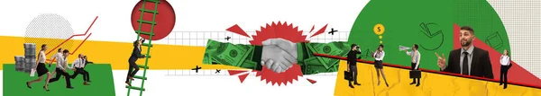 Nyereséges Együttműködés Partnerség Pénzügyi Elemző Grafikonokkal Növekvő Pénzzel Dolgozó Üzletemberek — Stock Fotó