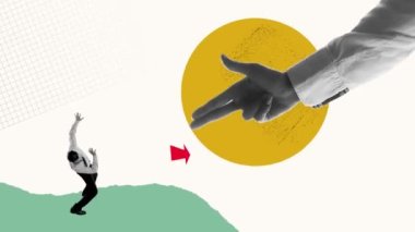 Profesyonel kriz ve hatalar. Patronun eli işçilere ok gönderiyor. Kötü görevler, bitmemiş projeler ve sorunlar. Hareket etmeyi, animasyonu durdurun. İş konsepti, ofis, yaratıcı, yenilikler