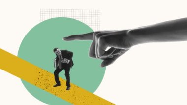 Son teslim tarihleri. Yakma projeleri ve nahoş patronu olan bir iş adamı. Profesyonel görevler ve zorluklar. Hareket etmeyi, animasyonu durdurun. İş anlayışı, ofis, yaratıcı, yenilikler. Banner, reklam